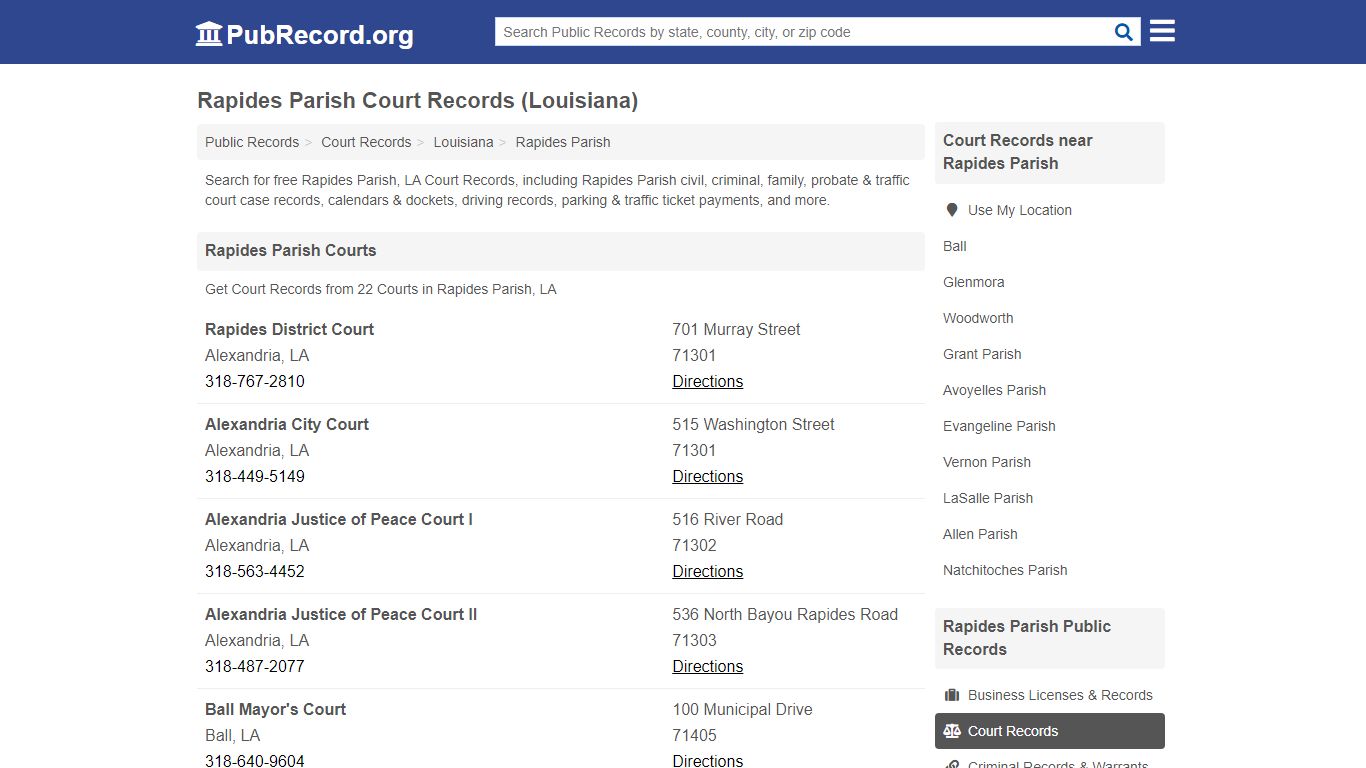 Free Rapides Parish Court Records (Louisiana Court Records) - PubRecord.org